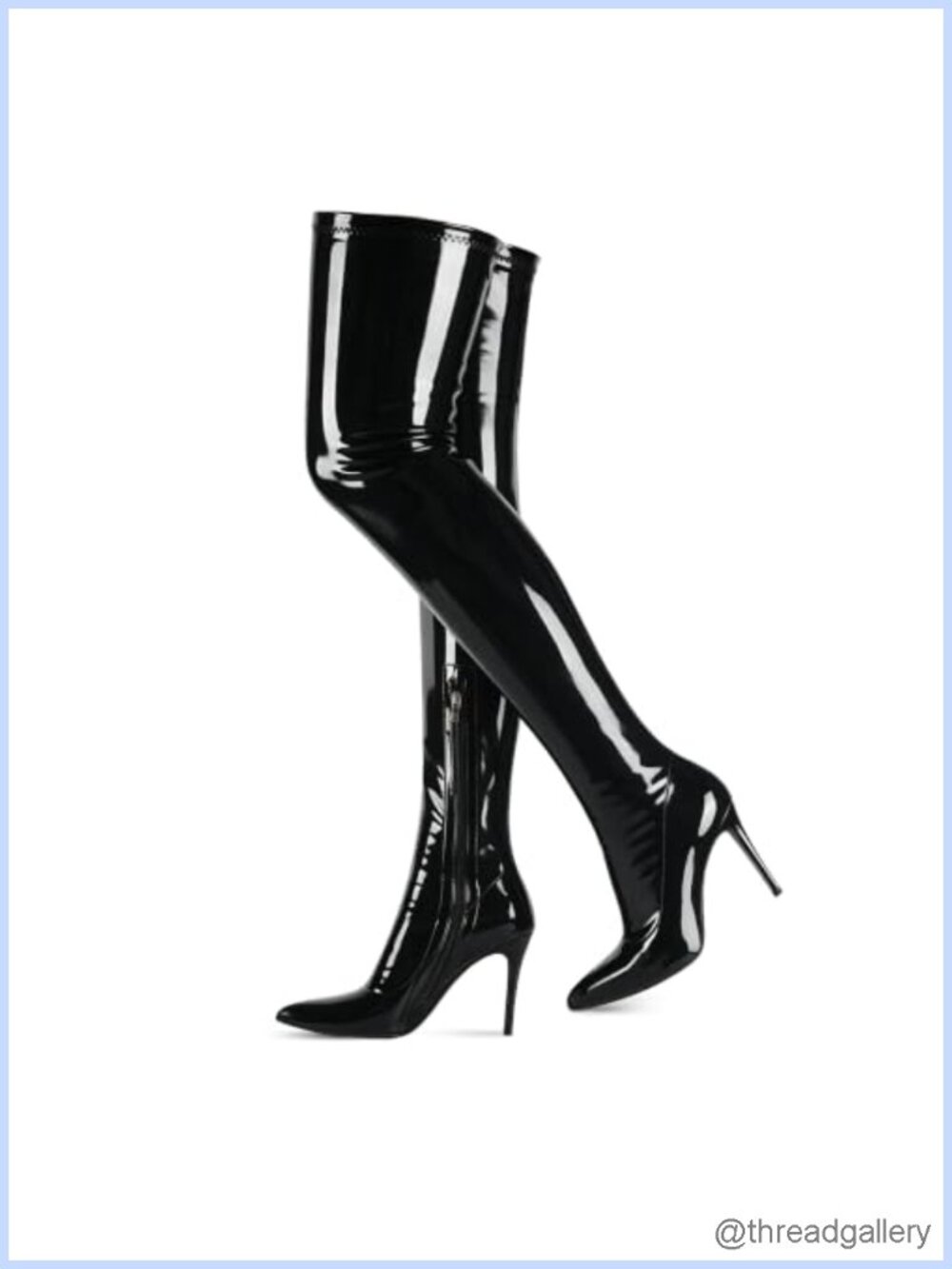 Women's Thigh High Pointed Toe Stiletto Heel Side Zip Over the Knee Boots